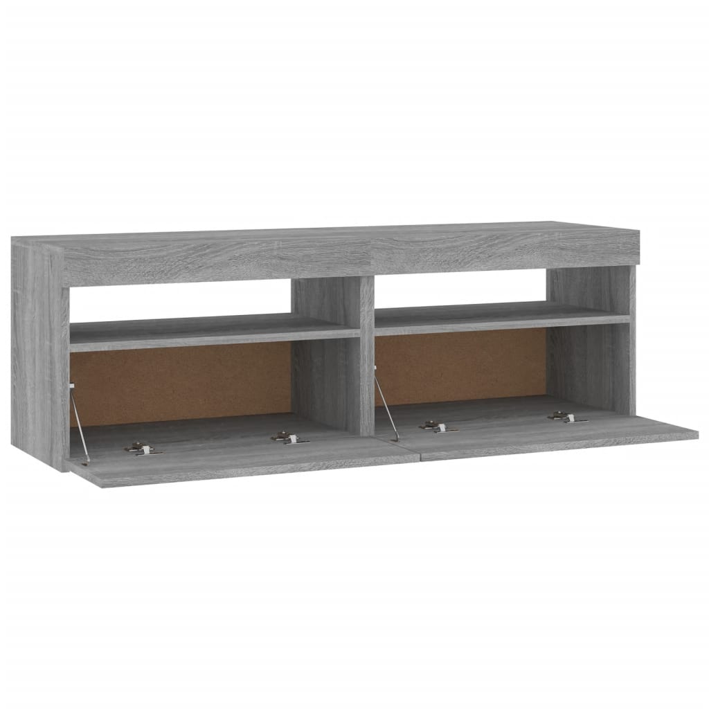 TV-tasot 2 kpl LED-valoilla harmaa Sonoma 60x35x40 cm - Sisustajankoti.fi