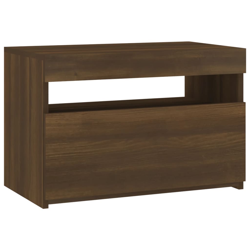 TV-taso LED-valoilla ruskea tammi 60x35x40 cm - Sisustajankoti.fi