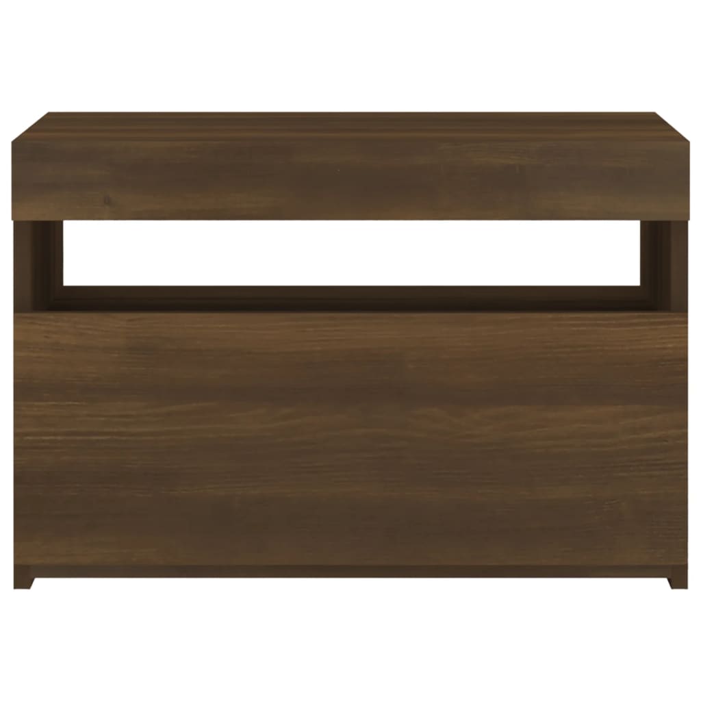 TV-taso LED-valoilla ruskea tammi 60x35x40 cm - Sisustajankoti.fi