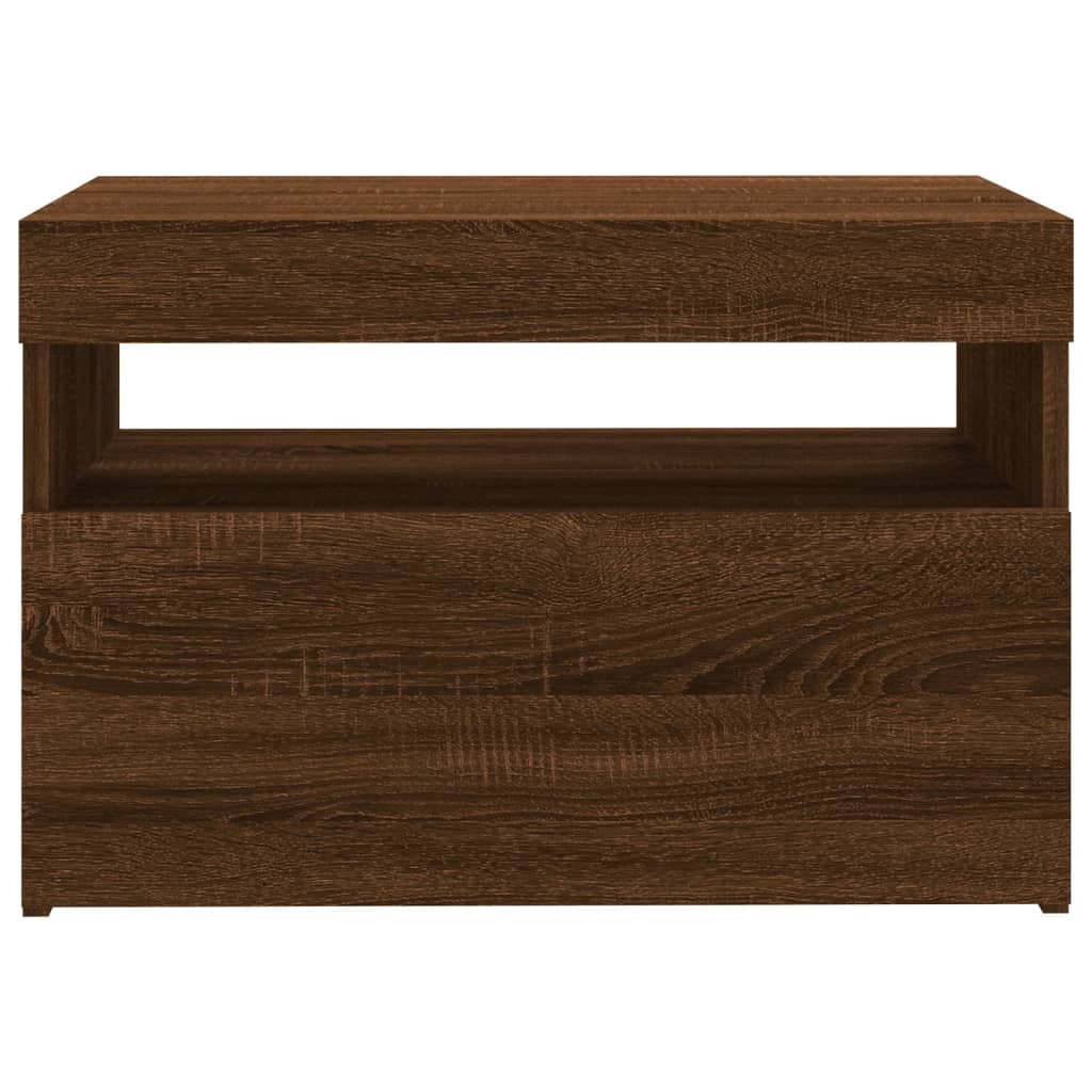 TV-taso LED-valoilla ruskea tammi 60x35x40 cm - Sisustajankoti.fi