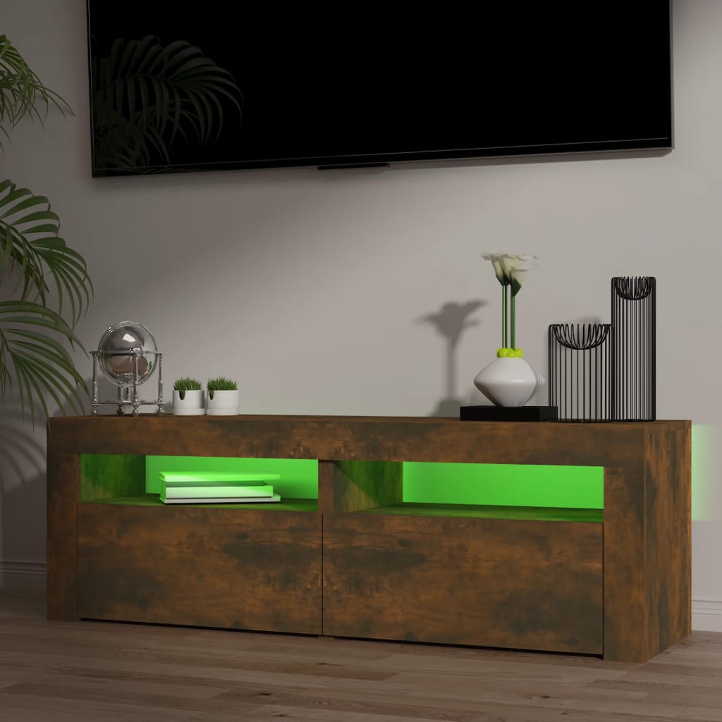 TV-taso LED-valoilla savutammi 120x35x40 cm - Sisustajankoti.fi