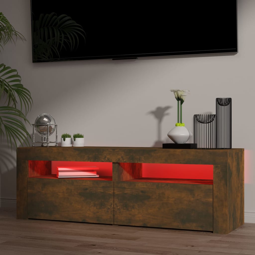 TV-taso LED-valoilla savutammi 120x35x40 cm - Sisustajankoti.fi
