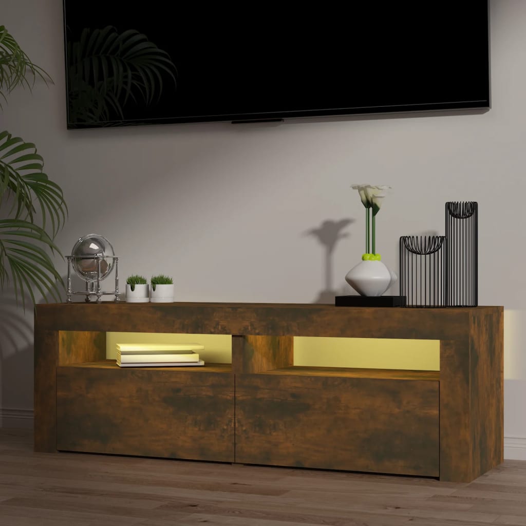 TV-taso LED-valoilla savutammi 120x35x40 cm - Sisustajankoti.fi