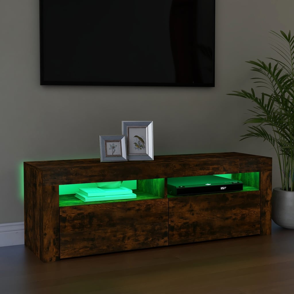 TV-taso LED-valoilla savutammi 120x35x40 cm - Sisustajankoti.fi