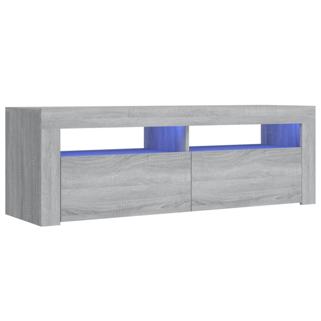 TV-taso LED-valoilla harmaa Sonoma 120x35x40 cm - Sisustajankoti.fi