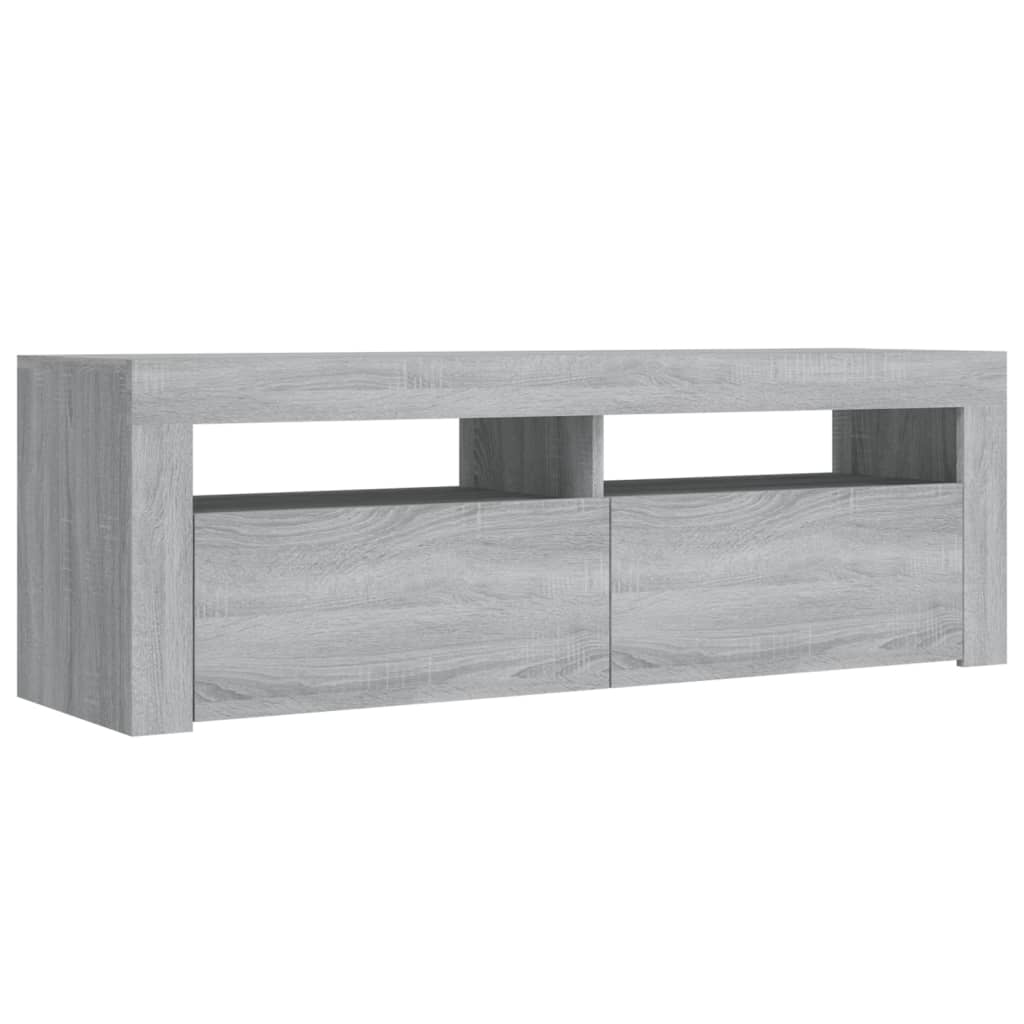 TV-taso LED-valoilla harmaa Sonoma 120x35x40 cm - Sisustajankoti.fi