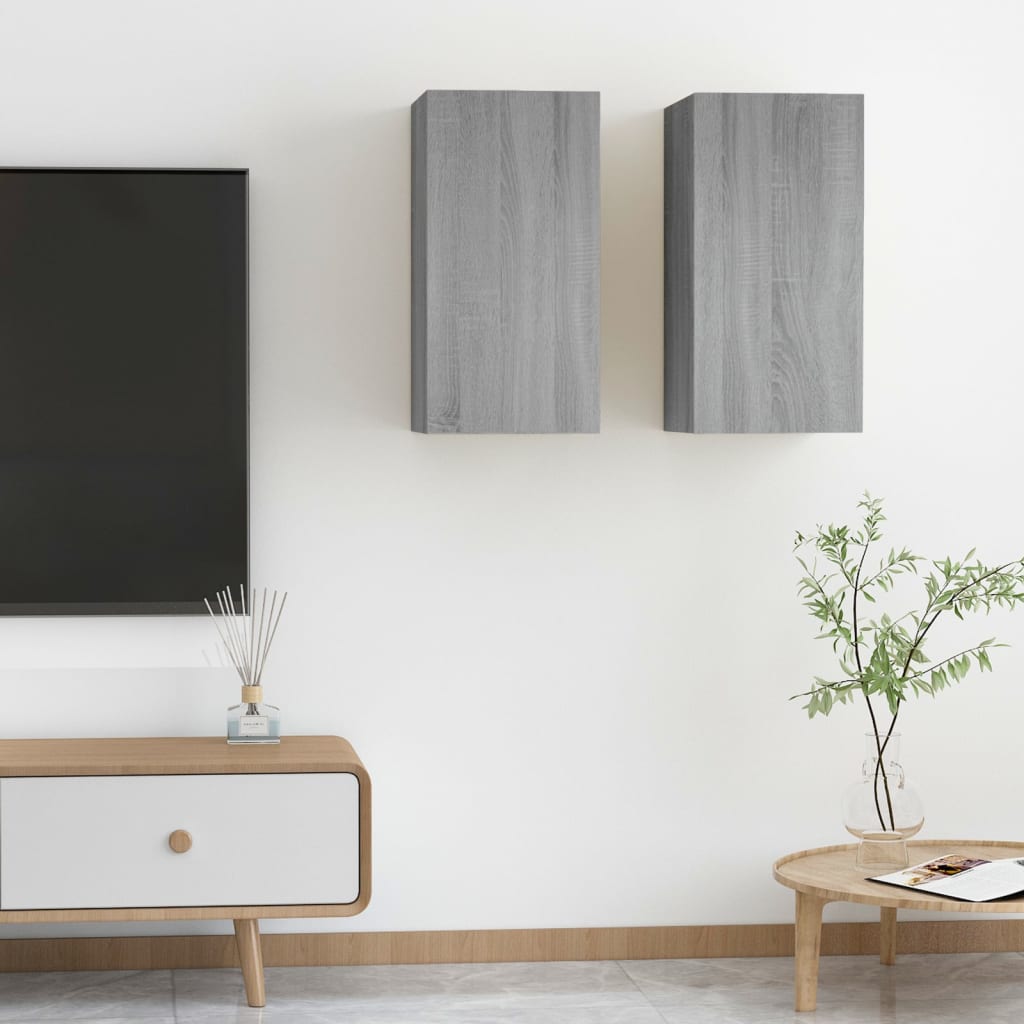 TV-tasot 2 kpl harmaa Sonoma 30,5x30x60 cm - Sisustajankoti.fi