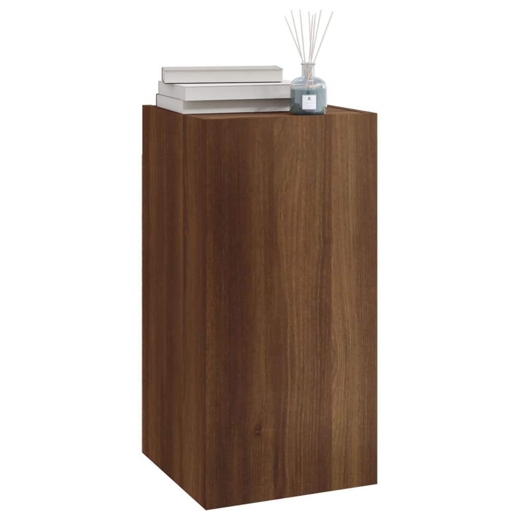 TV-taso 2 kpl ruskea tammi 30,5x30x60 cm tekninen puu - Sisustajankoti.fi