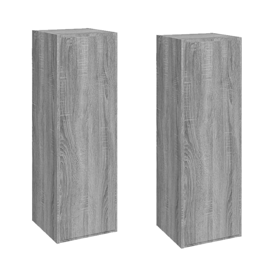 TV-tasot 2 kpl harmaa Sonoma 30,5x30x90 cm tekninen puu - Sisustajankoti.fi