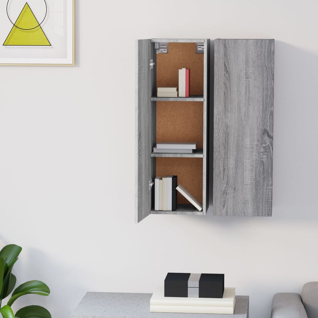 TV-tasot 2 kpl harmaa Sonoma 30,5x30x90 cm tekninen puu - Sisustajankoti.fi