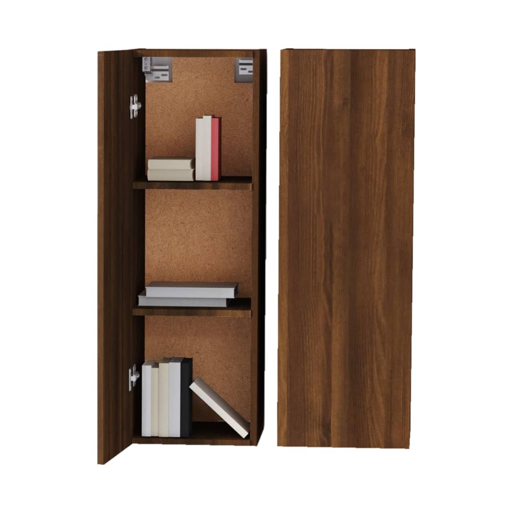 TV-taso 2 kpl ruskea tammi 30,5x30x90 cm tekninen puu - Sisustajankoti.fi
