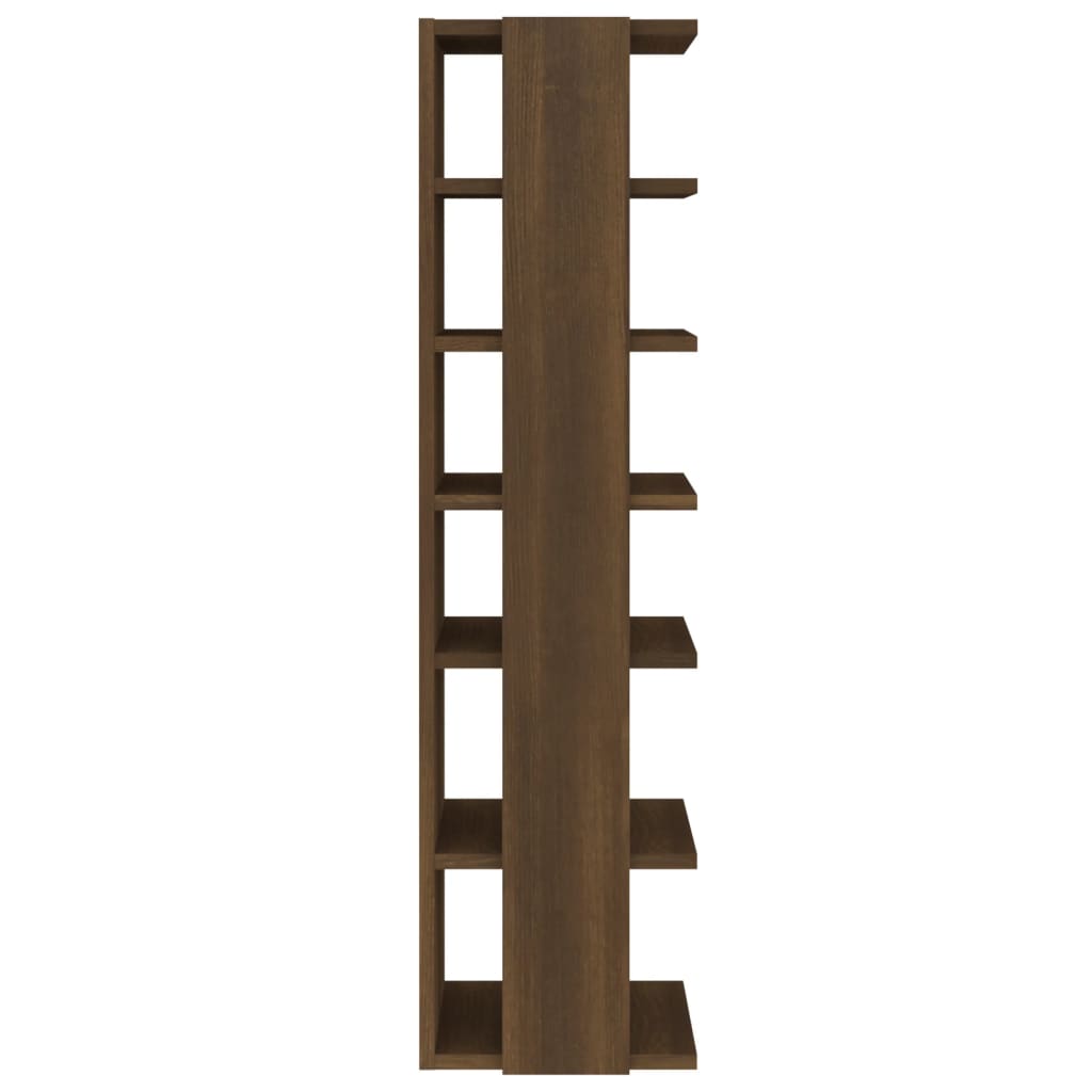 Kenkäteline ruskea tammi 27,5x27x102 cm tekninen puu - Sisustajankoti.fi
