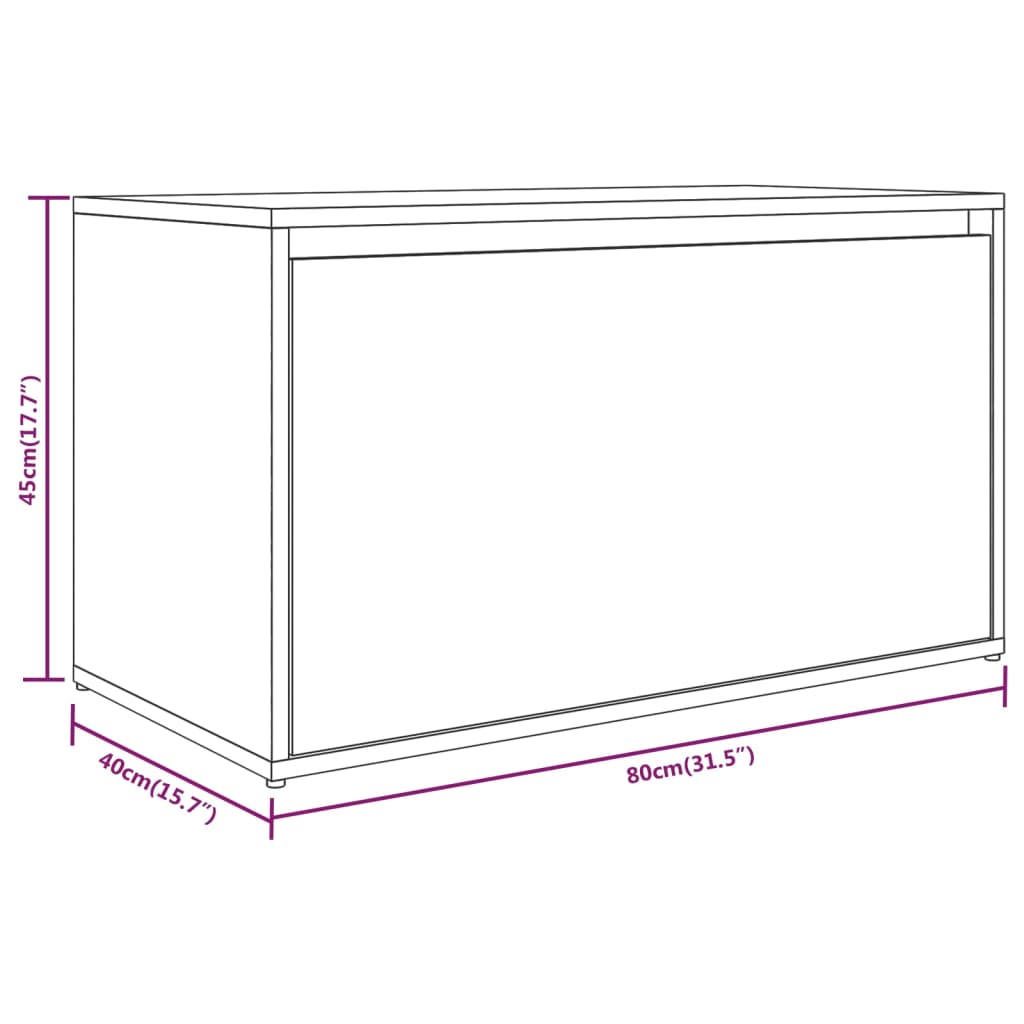 Eteisen penkki 80x40x45 cm harmaa Sonoma tekninen puu - Sisustajankoti.fi