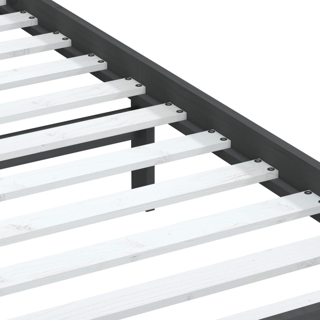 Sängynrunko harmaa täysi mänty 90x200 cm - Sisustajankoti.fi