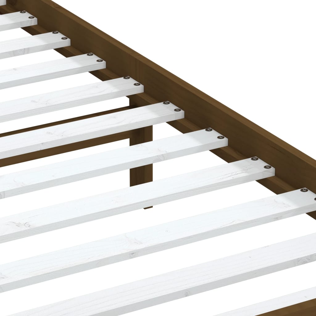 Sängynrunko hunajanruskea täysi mänty 90x200 cm - Sisustajankoti.fi