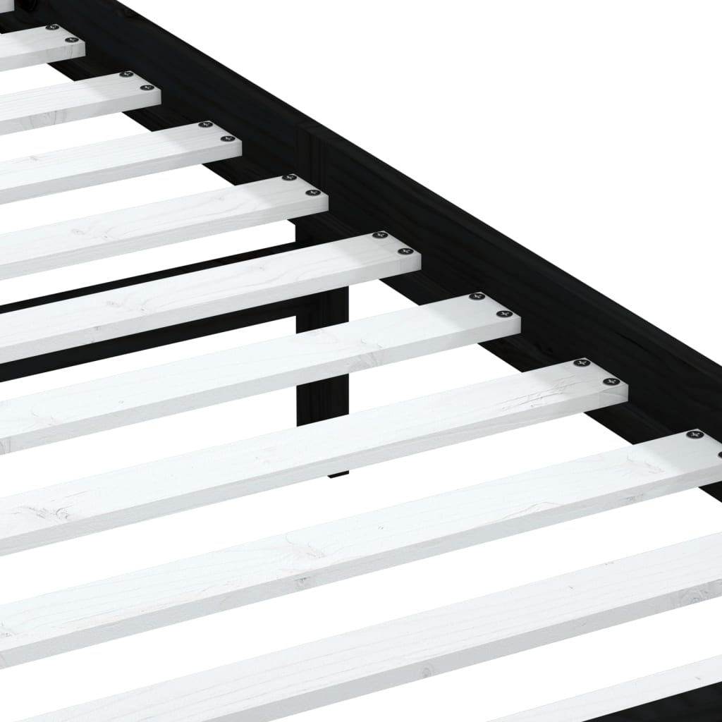 Sängynrunko musta täysi mänty 90x200 cm - Sisustajankoti.fi