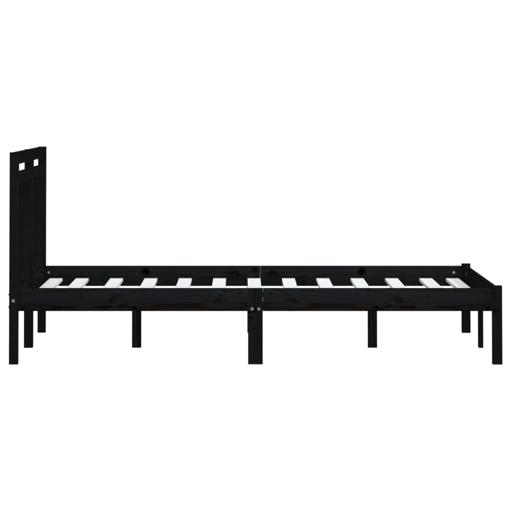 Sängynrunko musta täysi mänty 160x200 cm - Sisustajankoti.fi