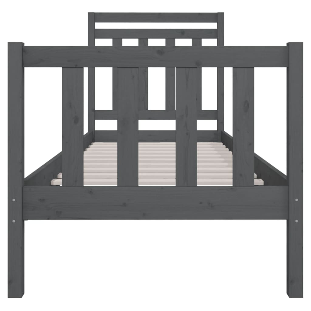 Sängynrunko harmaa täysi puu 75x190 cm 2FT6 Small Single - Sisustajankoti.fi