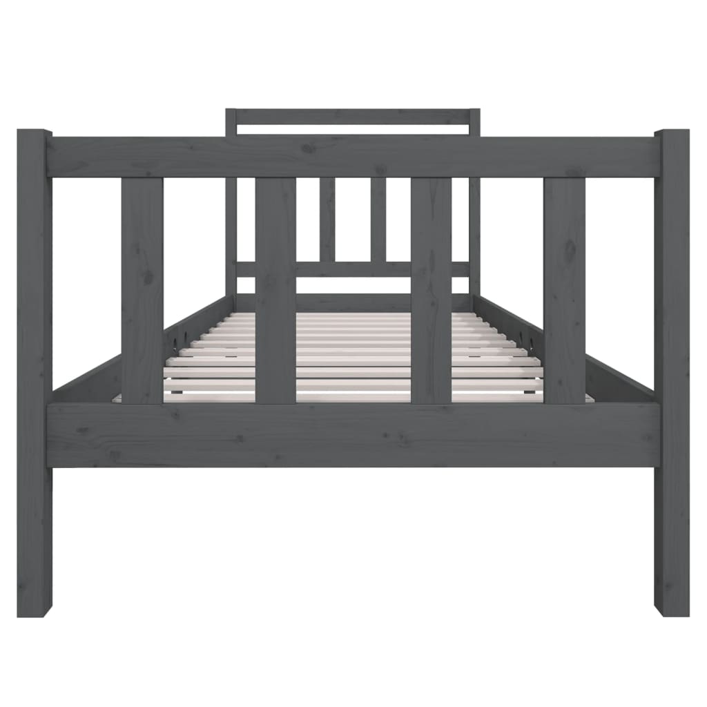 Sängynrunko harmaa täysi puu 90x190 cm 3FT6 Single - Sisustajankoti.fi