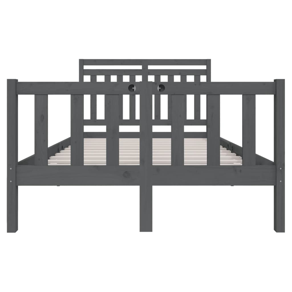 Sängynrunko harmaa täysi puu 120x200 cm - Sisustajankoti.fi