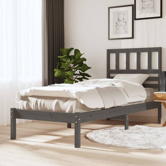 Sängynrunko harmaa täysi mänty 90x190 cm 3FT Single - Sisustajankoti.fi
