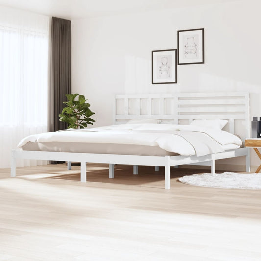 Sängynrunko valkoinen täysi mänty 180x200 cm 6FT Super King - Sisustajankoti.fi