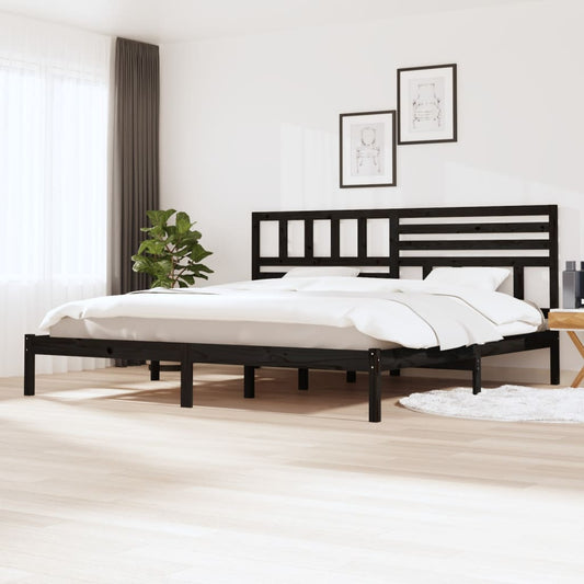 Sängynrunko musta täysi mänty 180x200 cm 6FT Super King - Sisustajankoti.fi