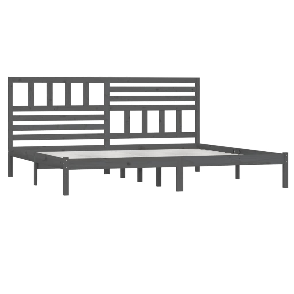 Sängynrunko harmaa täysi mänty 200 x 200 cm - Sisustajankoti.fi