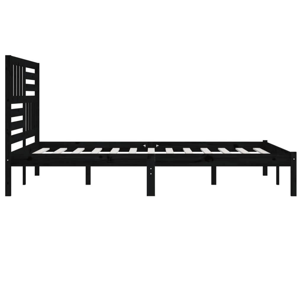 Sängynrunko musta täysi mänty 200 x 200 cm - Sisustajankoti.fi