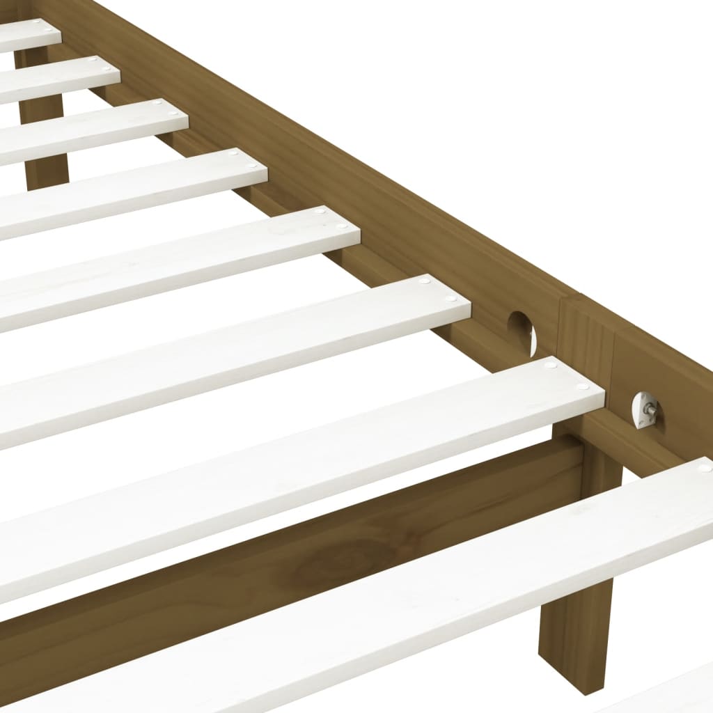 Sängynrunko hunajanruskea täysi puu 75x190 cm 2FT6 Small Single - Sisustajankoti.fi