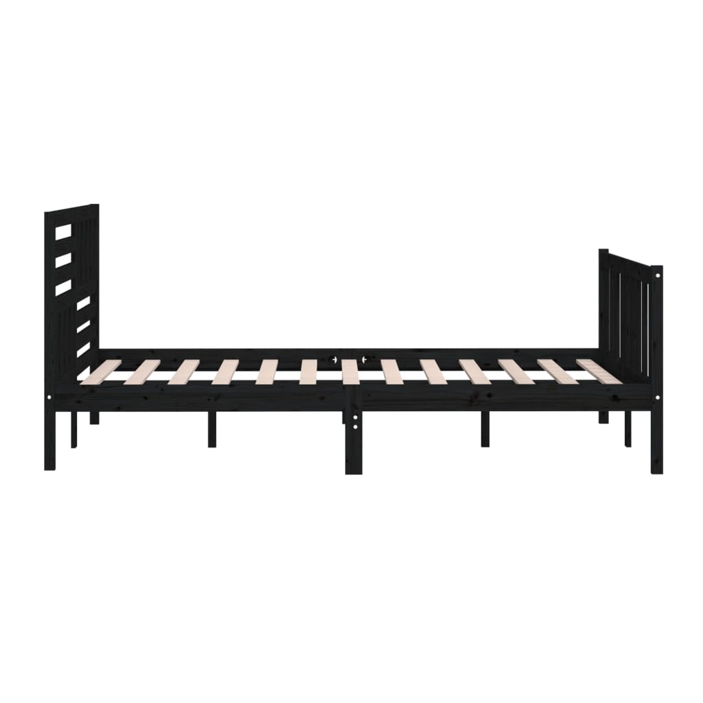 Sängynrunko musta täysi puu 150x200 cm 5FT King Size - Sisustajankoti.fi