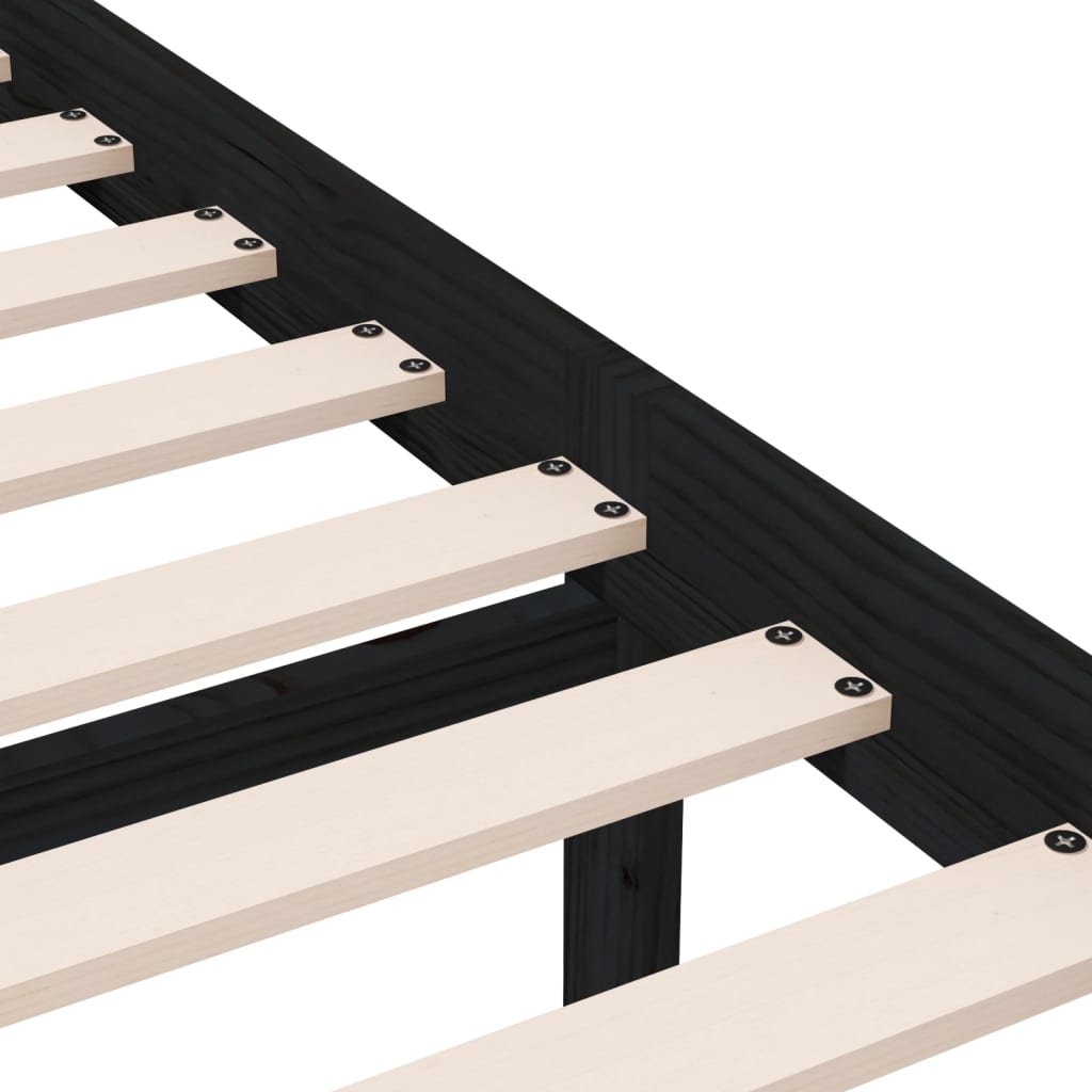 Sängynrunko musta täysi puu 75x190 cm 2FT6 Small Single - Sisustajankoti.fi