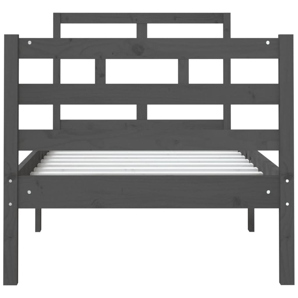 Sängynrunko harmaa täysi puu 75x190 cm 2FT6 Small Single - Sisustajankoti.fi