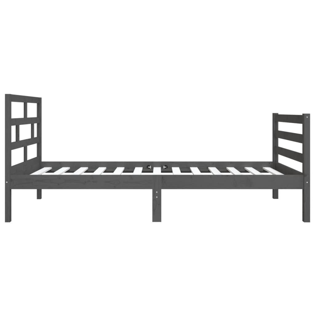 Sängynrunko harmaa täysi puu 75x190 cm 2FT6 Small Single - Sisustajankoti.fi