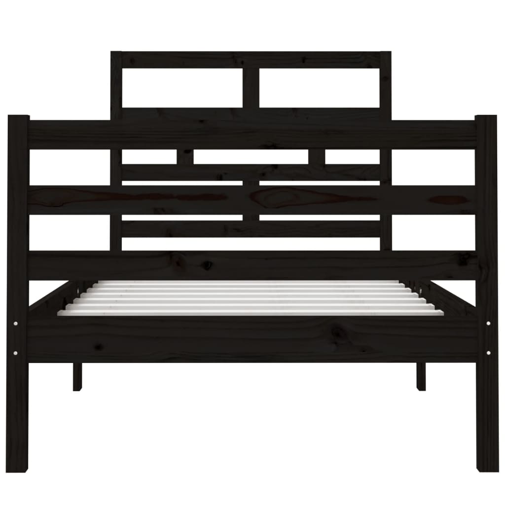 Sängynrunko musta täysi puu 90x190 cm 3FT Single - Sisustajankoti.fi