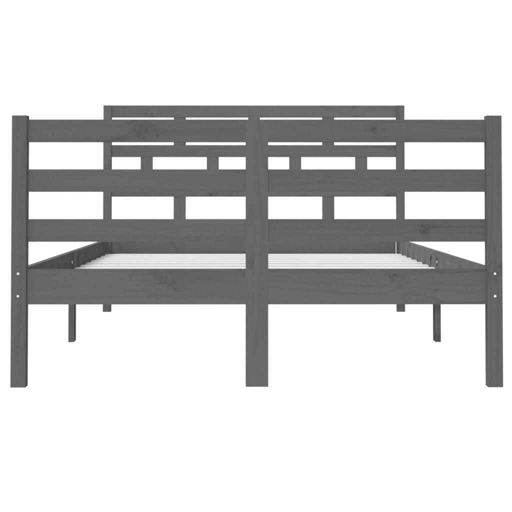 Sängynrunko harmaa täysi puu 120x190 cm 4FT Small Double - Sisustajankoti.fi