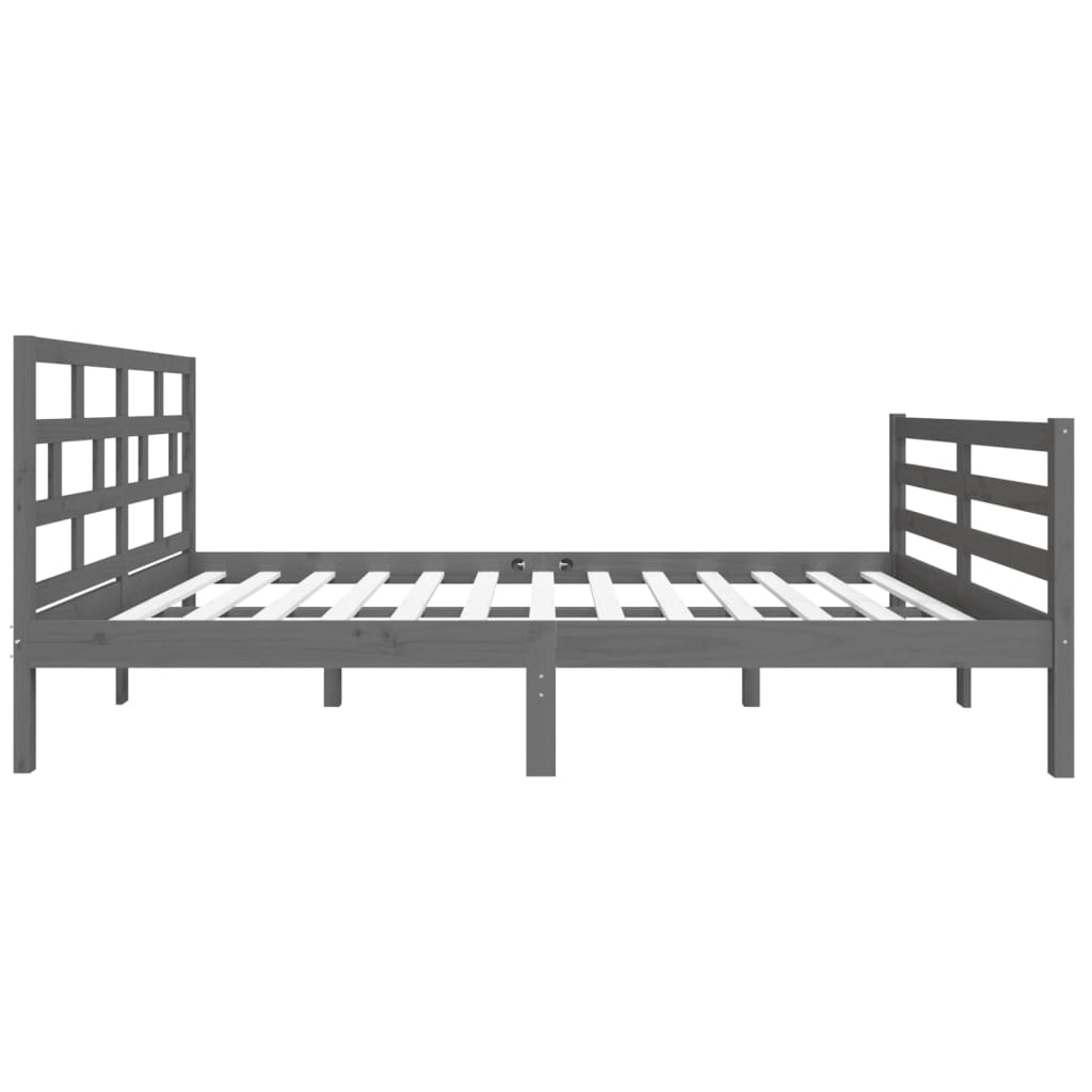 Sängynrunko harmaa täysi puu 120x190 cm 4FT Small Double - Sisustajankoti.fi