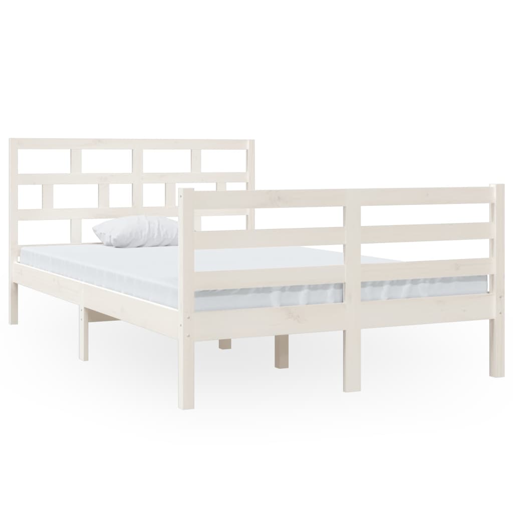 Sängynrunko valkoinen täysi mänty 120x200 cm - Sisustajankoti.fi