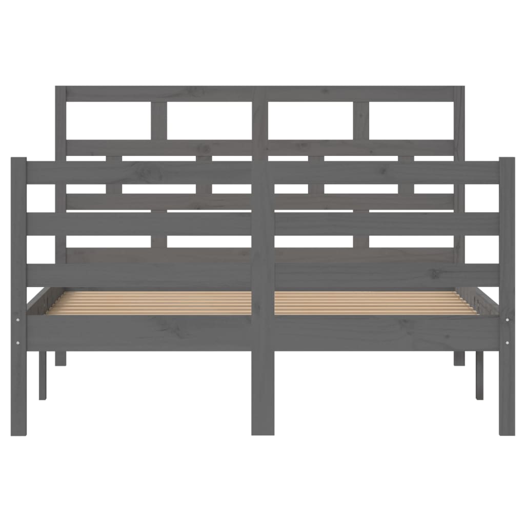 Sängynrunko harmaa täysi mänty 120x200 cm - Sisustajankoti.fi