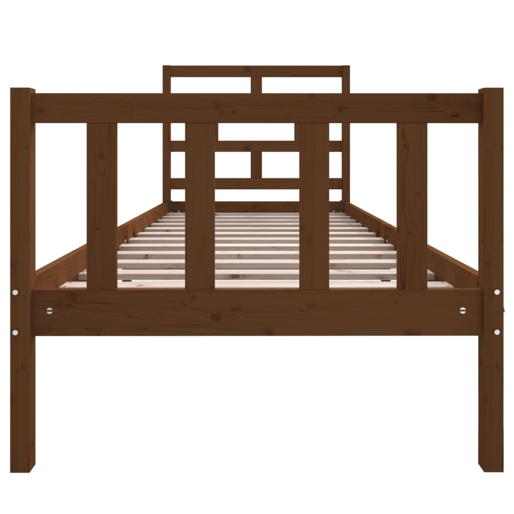 Sängynrunko hunajanruskea täysi puu 75x190 cm 2FT6 Small Single - Sisustajankoti.fi