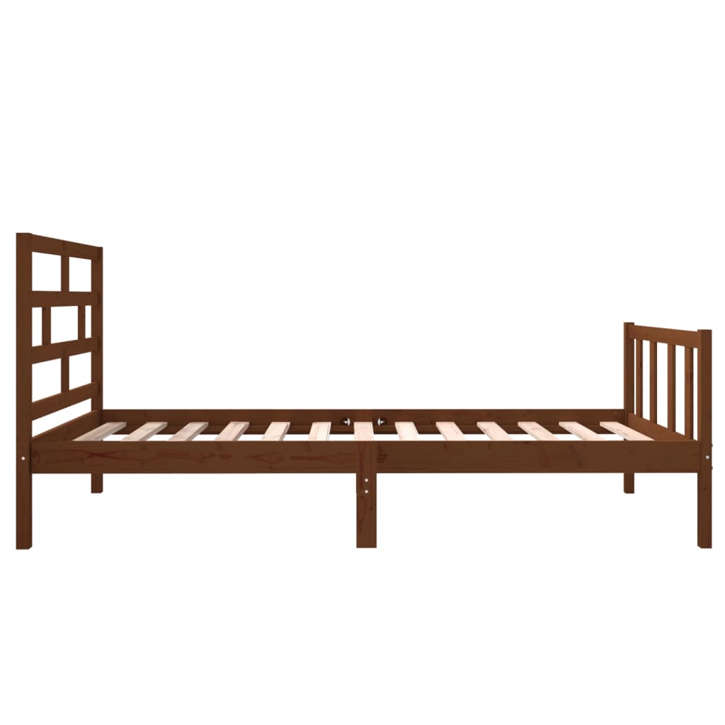 Sängynrunko hunajanruskea täysi puu 75x190 cm 2FT6 Small Single - Sisustajankoti.fi