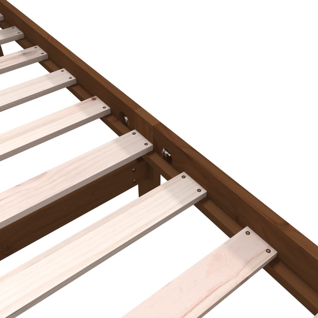 Sängynrunko hunajanruskea täysi puu 75x190 cm 2FT6 Small Single - Sisustajankoti.fi