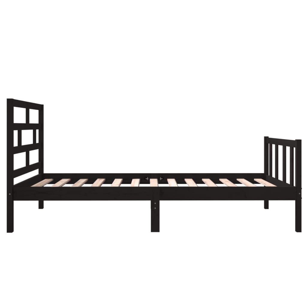 Sängynrunko musta täysi mänty 75x190 cm 2FT6 Small Single - Sisustajankoti.fi