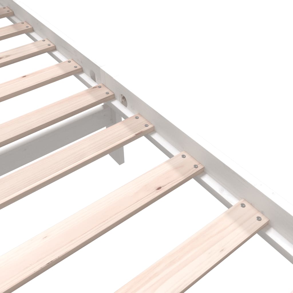 Sängynrunko valkoinen täysi mänty 90x200 cm - Sisustajankoti.fi