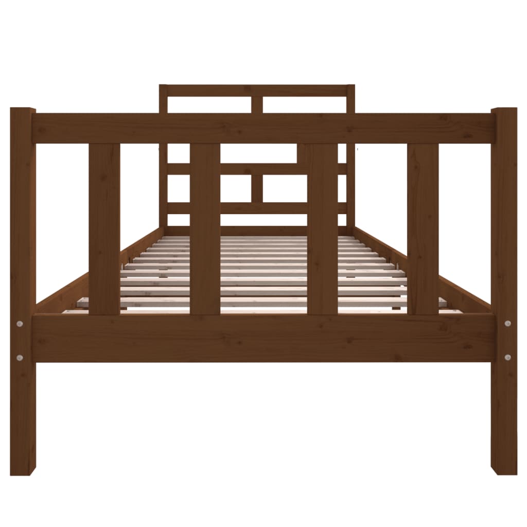 Sängynrunko hunajanruskea täysi mänty 90x200 cm - Sisustajankoti.fi