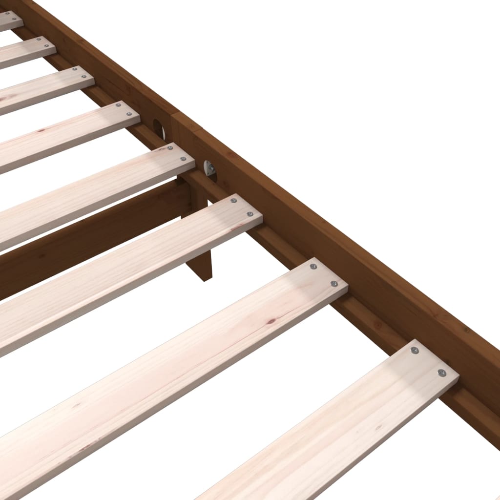 Sängynrunko hunajanruskea täysi mänty 90x200 cm - Sisustajankoti.fi