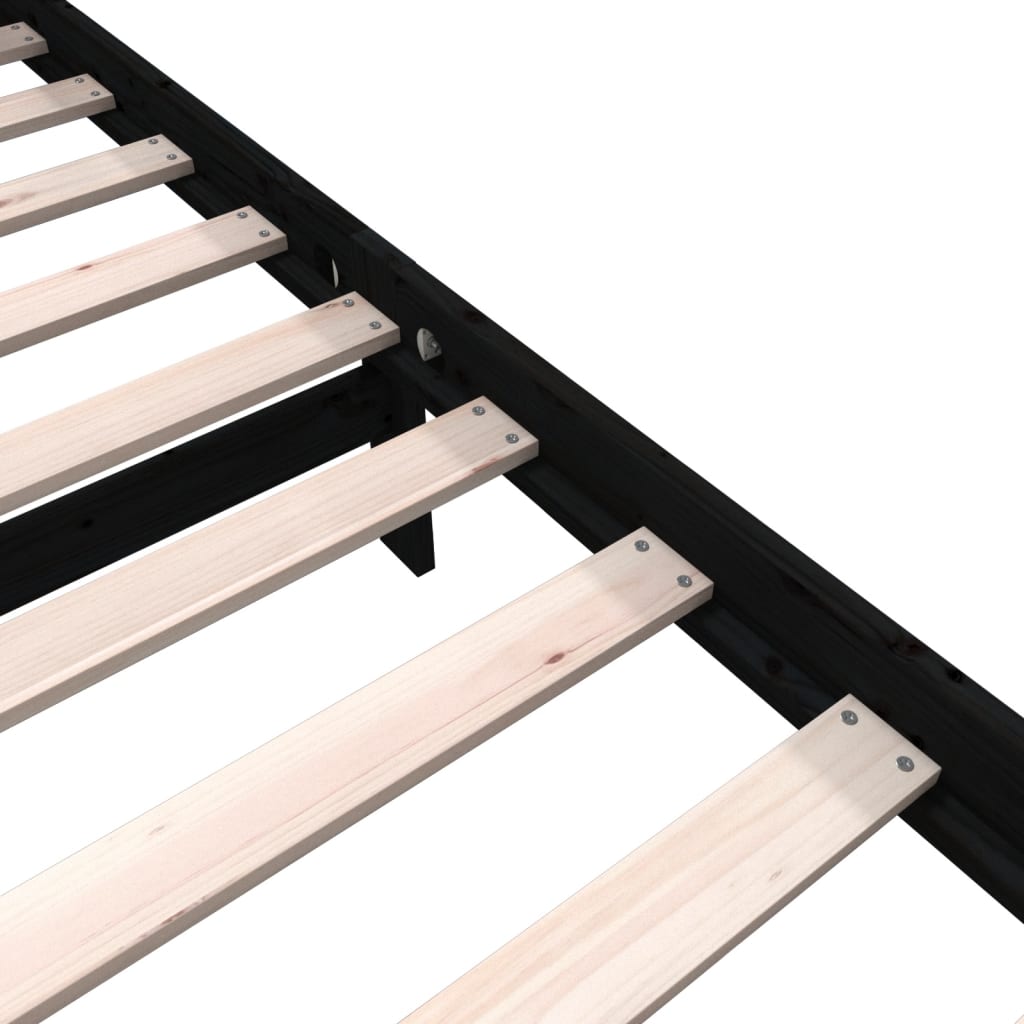 Sängynrunko musta täysi mänty 90x200 cm - Sisustajankoti.fi