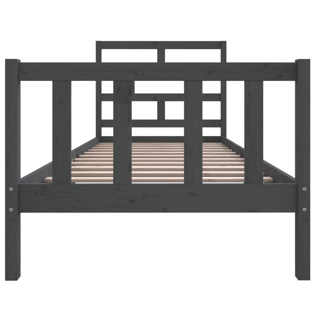 Sängynrunko harmaa täysi mänty 100x200 cm - Sisustajankoti.fi