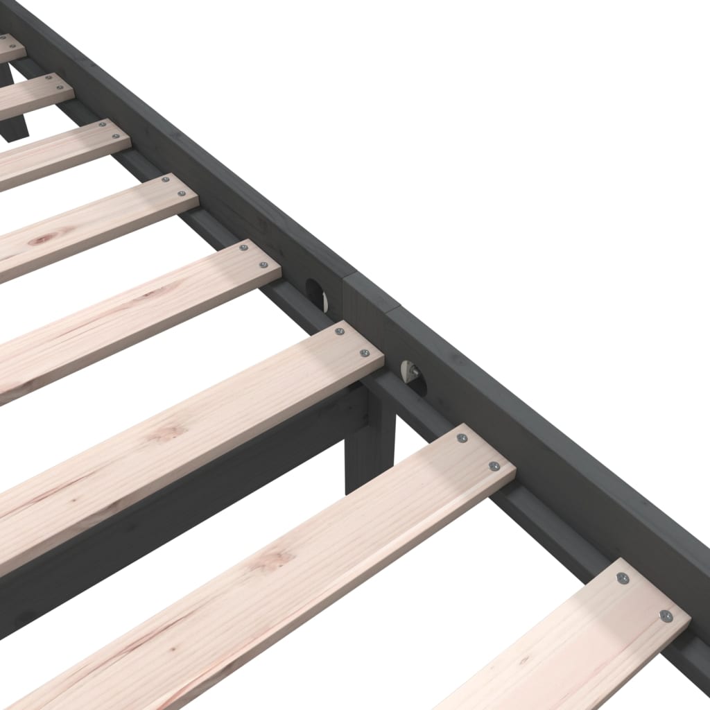 Sängynrunko harmaa täysi mänty 100x200 cm - Sisustajankoti.fi