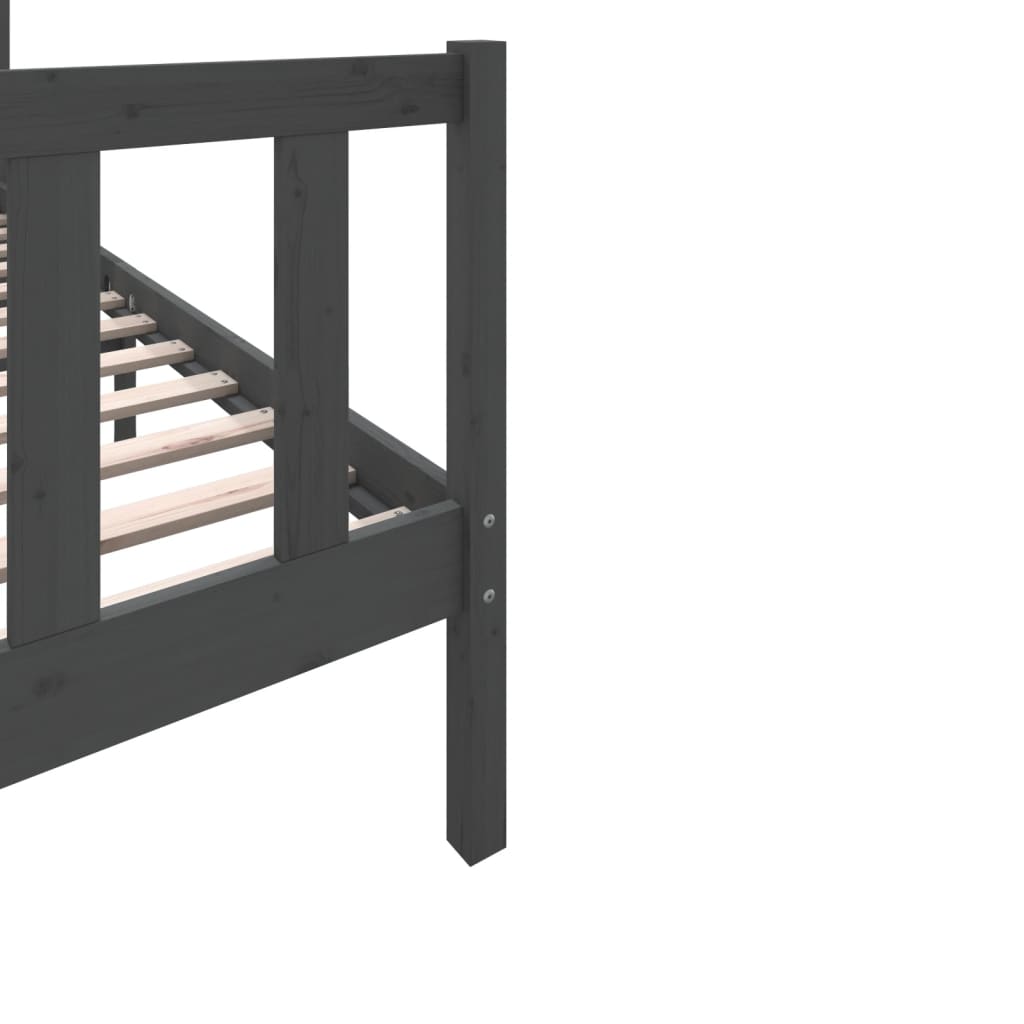 Sängynrunko harmaa täysi mänty 100x200 cm - Sisustajankoti.fi